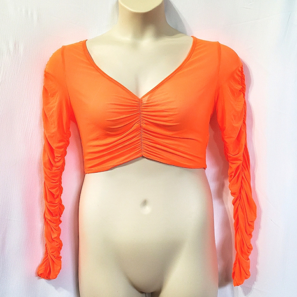 Sheer Mesh Crop Top Swim Cover Active